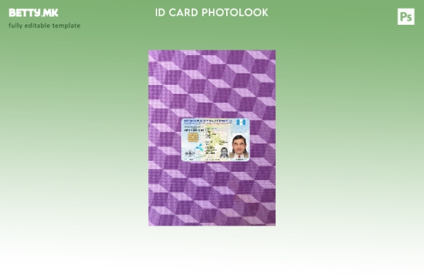 Модерен стил, лична карта од Гватемала, преден шаблон со фото изглед 1